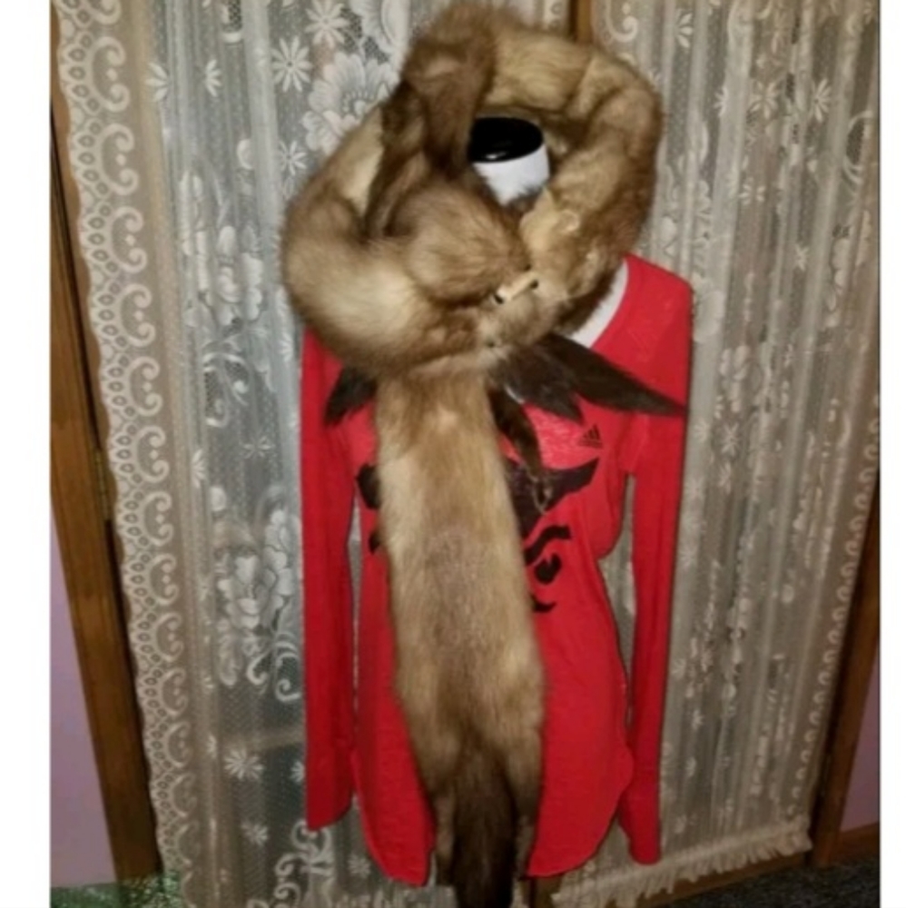 Mink Stole Made of 3 Minks